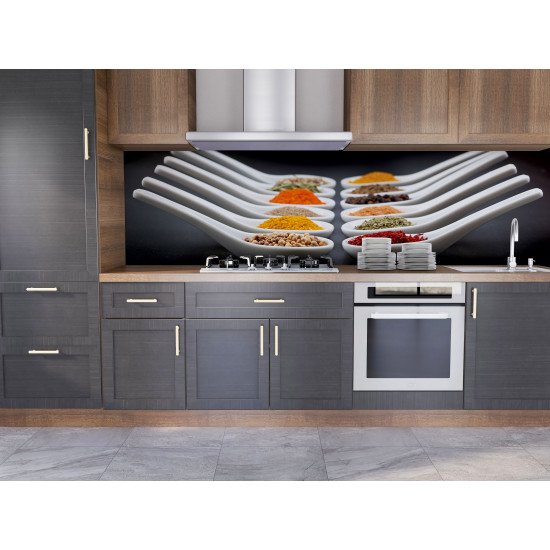 Autocolant bucatarie Full White Spoons with Spices