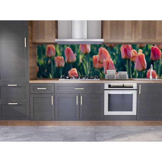 Autocolant bucatarie Pink Tulips