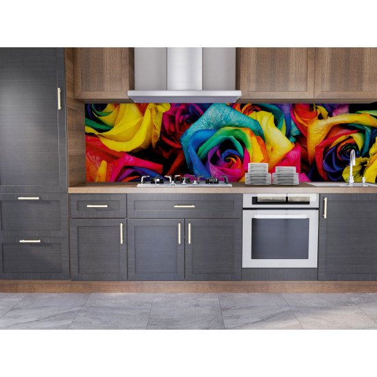 Autocolant bucatarie Rainbow Roses
