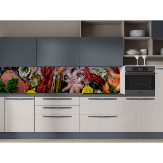 Autocolant bucatarie Seafood Background