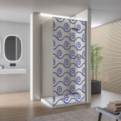 Autocolant Cabina Dus Circle Waves