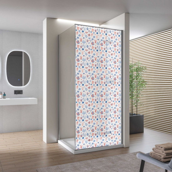 Autocolant Cabina Dus Coral Pattern Autocolant Cabina Dus Coral Pattern
