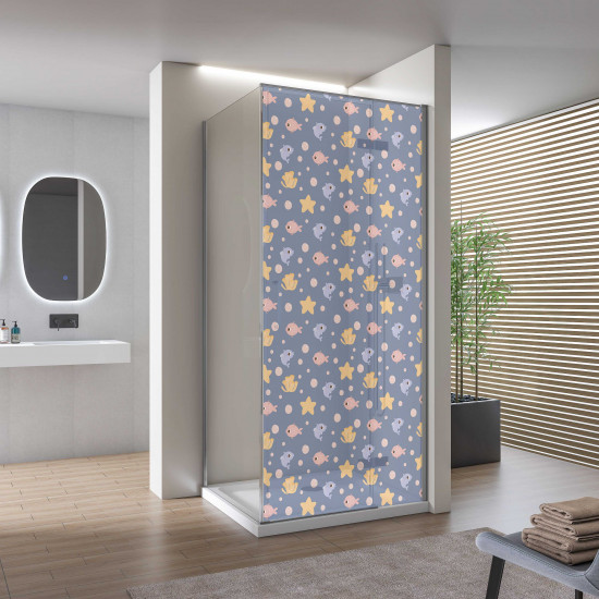 Autocolant Cabina Dus Fish Pattern
