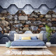 Fototapet Od Stone Wall in a Metal Frame Fototapet Od Stone Wall in a Metal Frame