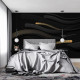 Fototapet Black and Gold Curves Lines