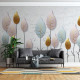 Fototapet Gilded Volumetric Leaves on Thin Branches