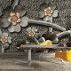 Fototapet Jewelry Flowers on Grey Background