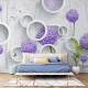 Fototapet Purple Dandelions with Circles