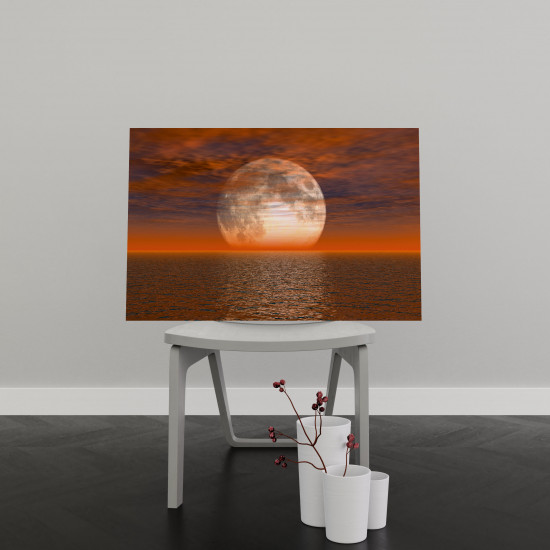Tablou Canvas Moon on Night Sea