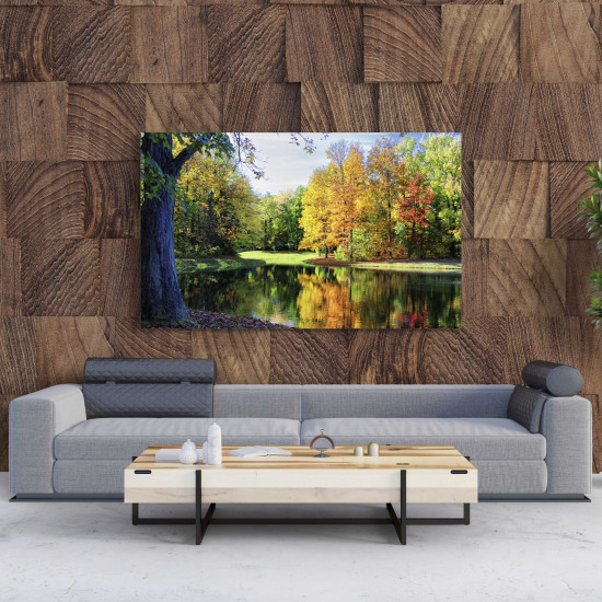 Tablou Canvas Colorful Trees Reflections