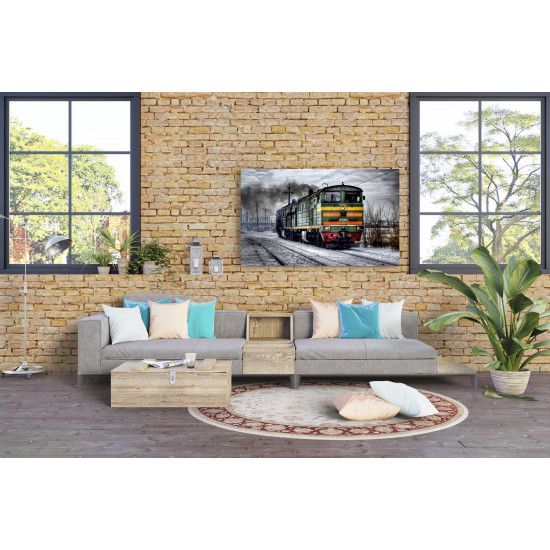 Tablou Canvas Diesel Locomotive in Russia