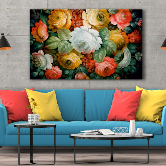 Tablou Canvas Floral Patterns of Russian National Crafts