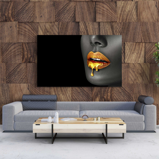 Tablou Canvas Lips Lipgloss Dripping