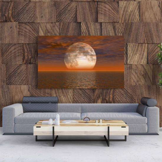 Tablou Canvas Moon on Night Sea