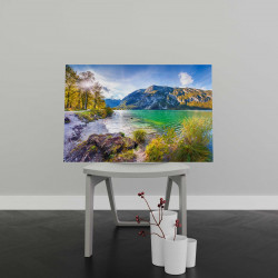 Tablou Canvas Morning on the Bohinj Lake