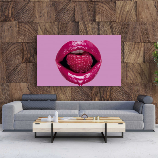 Tablou Canvas Raspberry Lip