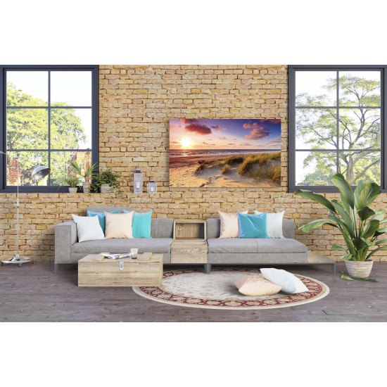 Tablou Canvas Seaside with Sand Dunes at Sunset