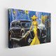 Tablou Canvas Car and Girl Old City Tablou Canvas Car and Girl Old City