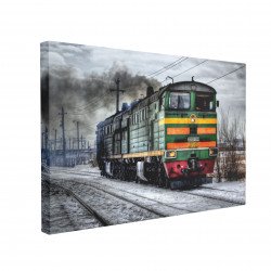 Tablou Canvas Diesel Locomotive in Russia