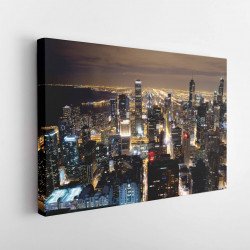 Tablou Canvas Downtown Chicago at Night
