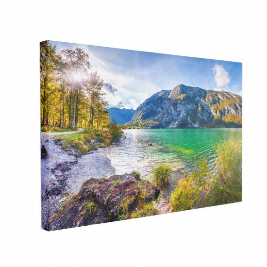 Tablou Canvas Morning on the Bohinj Lake