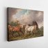 Tablou Canvas Three Horses in a Stormy Landscape by Charles Towne