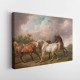 Tablou Canvas Three Horses in a Stormy Landscape by Charles Towne