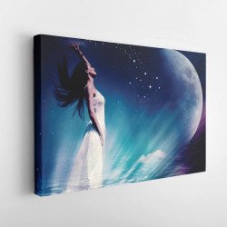 Tablou Canvas Woman on Blue Moon