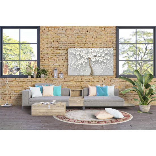 Tablou Canvas White Tree with Flowers Tablou Canvas White Tree with Flowers
