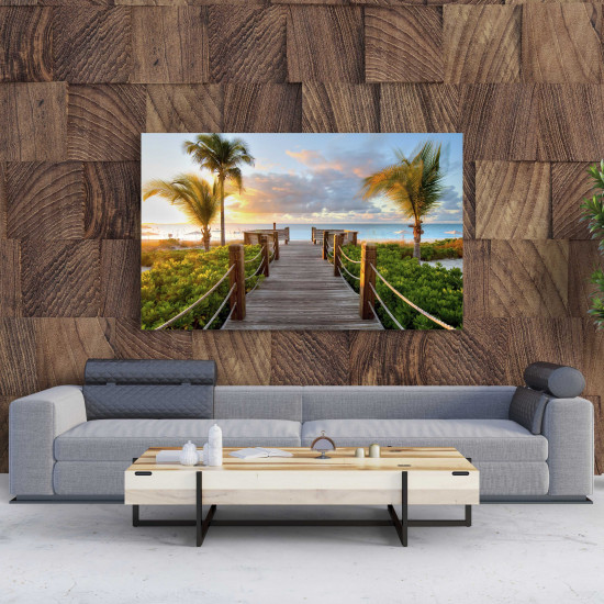 Tablou Canvas Wooden Bridge Over the Sea