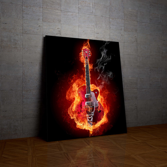 Tablou Canvas Guitar on Fire