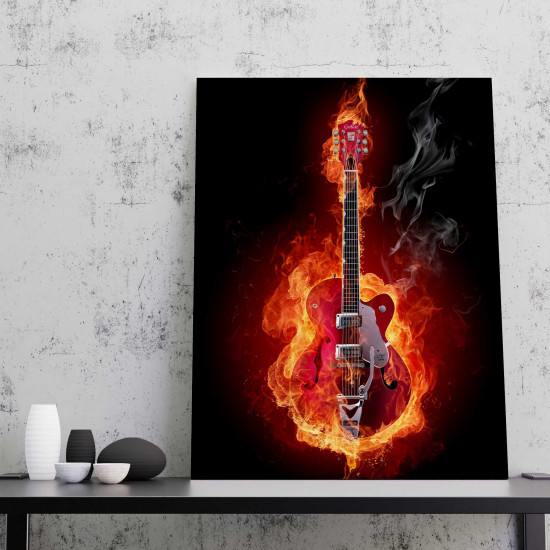 Tablou Canvas Guitar on Fire