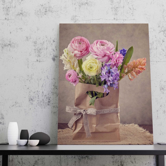 Tablou Canvas Hyacinths and Ranunculus Flowers