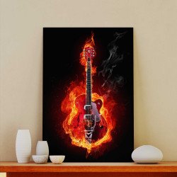 Tablou Canvas Guitar on Fire