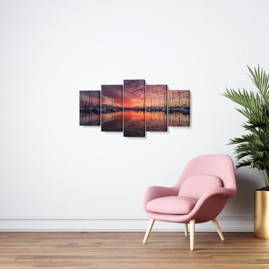 Tablou MultiCanvas 5 piese Port de Saint Raphael Tablou MultiCanvas 5 piese Port de Saint Raphael
