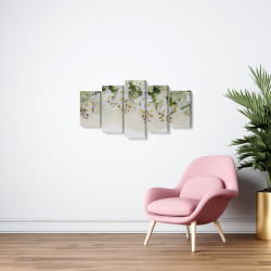 Tablou MultiCanvas 5 piese White Orchid Arrangement
