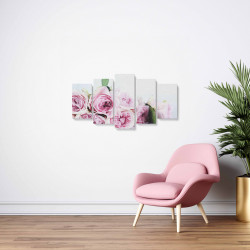 Tablou MultiCanvas 5 piese Pink Roses