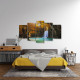 Tablou MultiCanvas 5 piese Deep Forest Waterfall