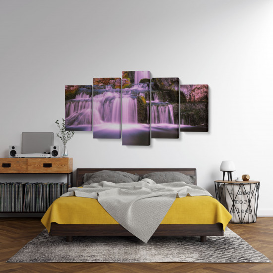 Tablou MultiCanvas 5 piese Pink Waterfall