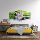 Tablou MultiCanvas 5 piese Spa Stones and White Orchid