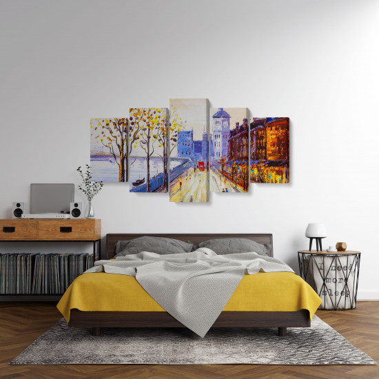 Tablou MultiCanvas 5 piese Street View of London II