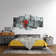 Tablou MultiCanvas 5 piese White and Red, Big Ben London