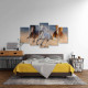 Tablou MultiCanvas 5 piese Three Horse in Desert