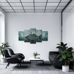 Tablou MultiCanvas 5 piese Artistic Fish with Woman Fishing