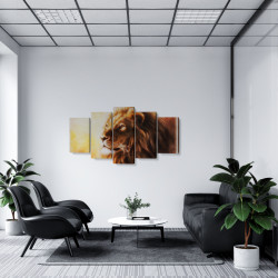 Tablou MultiCanvas 5 piese Lion Fractal