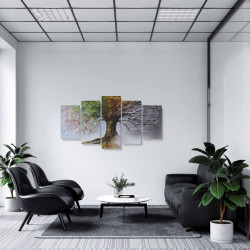 Tablou MultiCanvas 5 piese Four Season Tree Tablou MultiCanvas 5 piese Four Season Tree