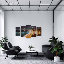 Tablou MultiCanvas 5 piese Night Light City