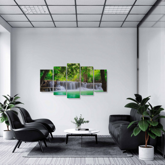 Tablou MultiCanvas 5 piese Tropical Waterfall