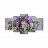 Tablou MultiCanvas 5 piese Bouquet of Liliac