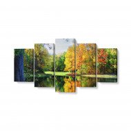 Tablou MultiCanvas 5 piese Colorful Trees Reflections Tablou MultiCanvas 5 piese Colorful Trees Reflections